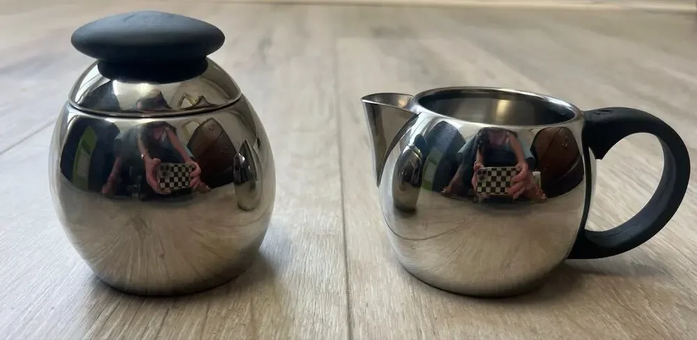 Vintage Starbucks Barista Stainless Steel Sugar Creamer Set Early 2000s